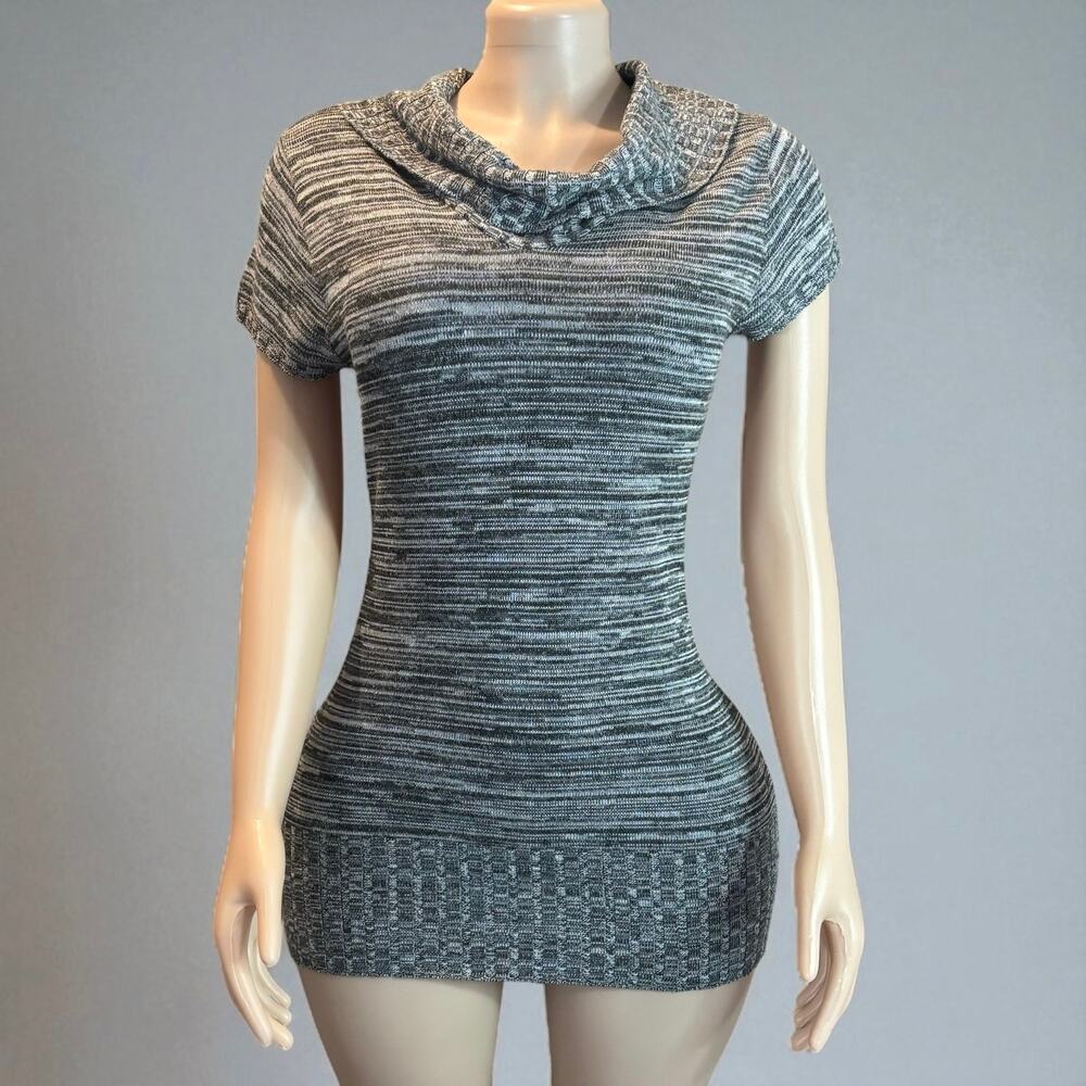 Gray Women Short Sleeve Blouse